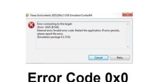 Error Code 0x0